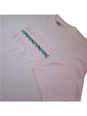 VTG 90s USA Made Local Melbourne Beach Florida T-Shirt L Pink Retro Grandmacore